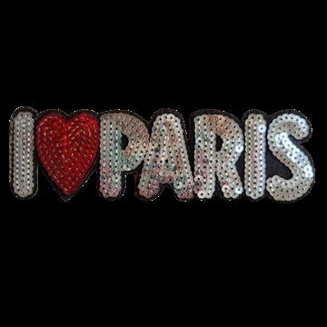 Strygemærke "I love Paris" 17x5 cm